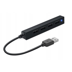 USB HUB, 4 porty, USB 2.0, SPEEDLINK Snappy Slim čierna